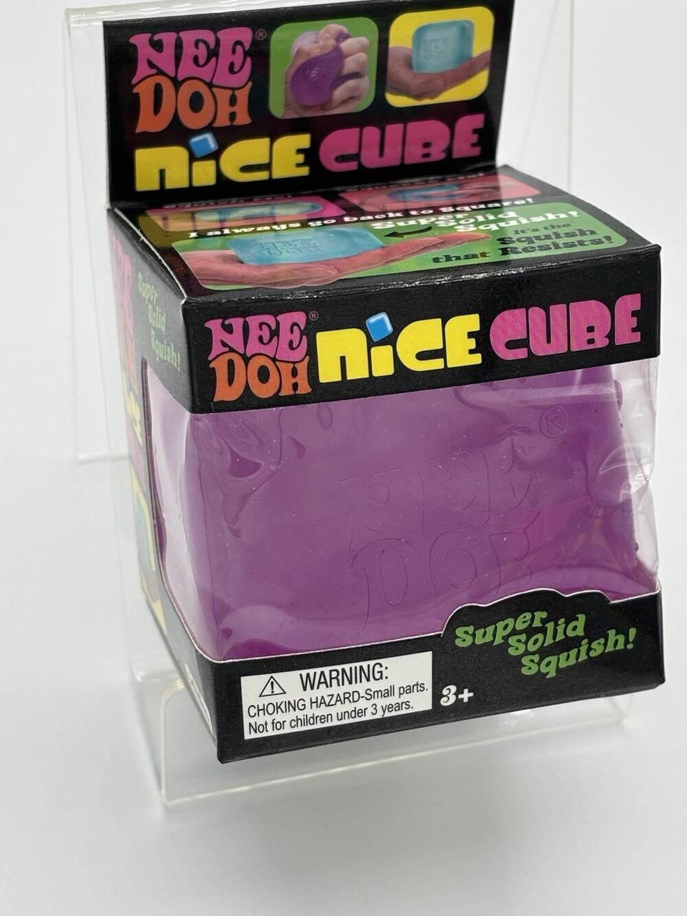 Schylling Needoh Nice Cube PURPLE Sensory Squeeze Toy with Super Solid Squish